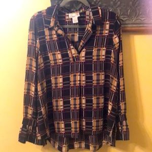 Dressy LS polyester blouse from Emma G. Size Lrg.